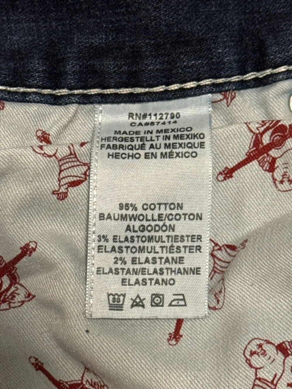 True Religion Slim Straight Mens Jeans Size 36 RN#112790 CA# 57414
